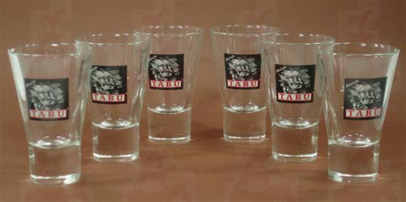 jashopping.de  6 Absinth TABU Gläser m. Gesicht von Rastal