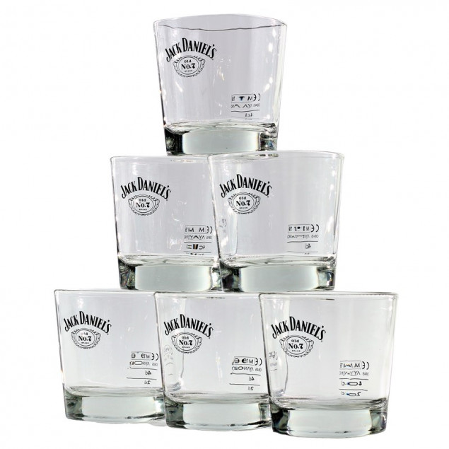 Image of 6 Jack Daniels Old No 7 Gläser Tumbler mit Eichung