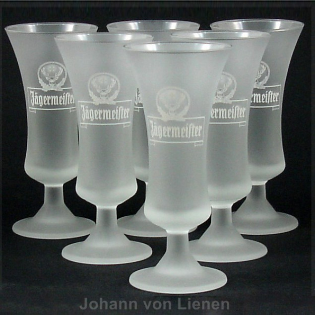 Image of 6 Jägermeister Gläser satiniert 4cl