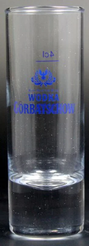 Gorbatschow Vodka Glas Stamper mit Eichung