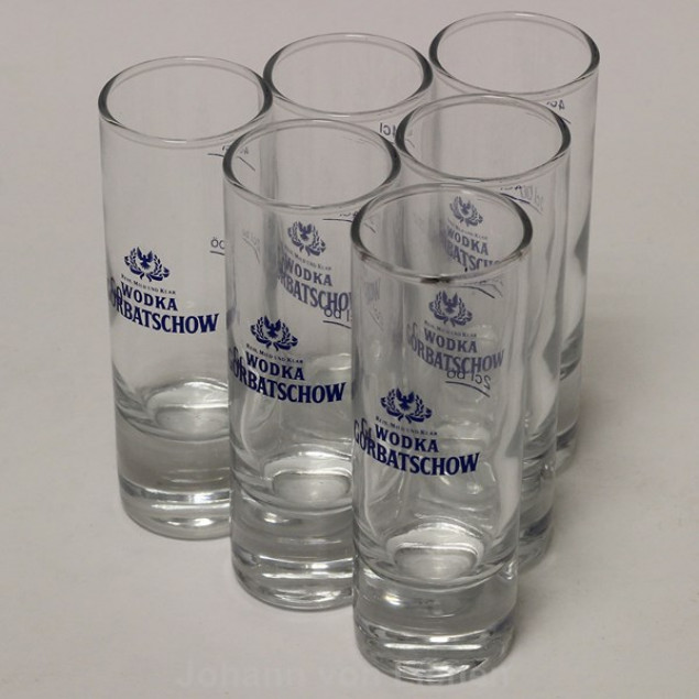 Image of 6 Gorbatschow Vodka Gläser Stamper mit Eichung