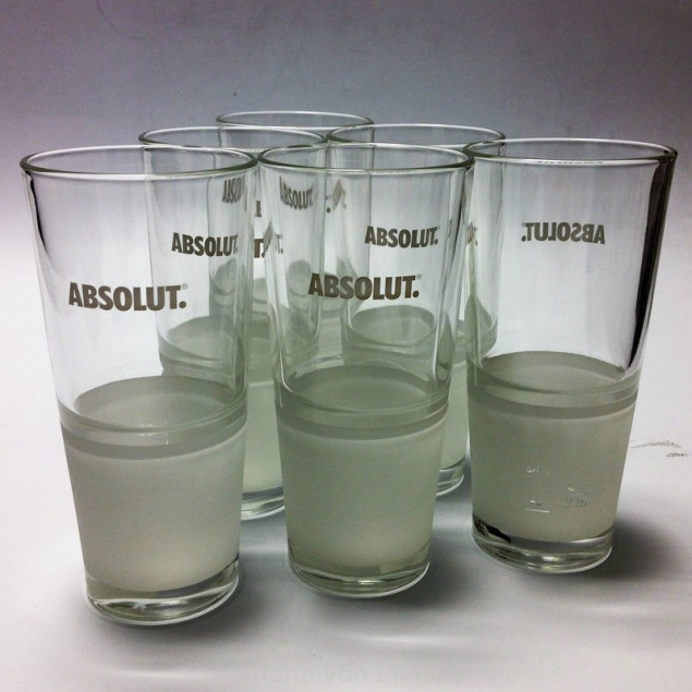 Image of 6 Absolut Longdrinkgläser satiniert