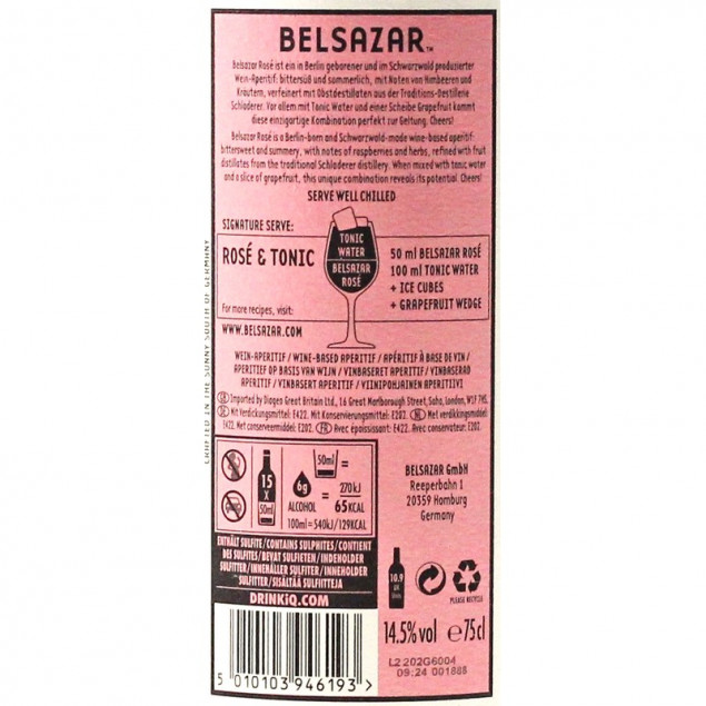 Belsazar Rose Wein-Aperitif 0,75 L 14,5 % vol