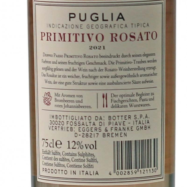 Doppio Passo Primitivo Rosato 0,75 L 12% vol