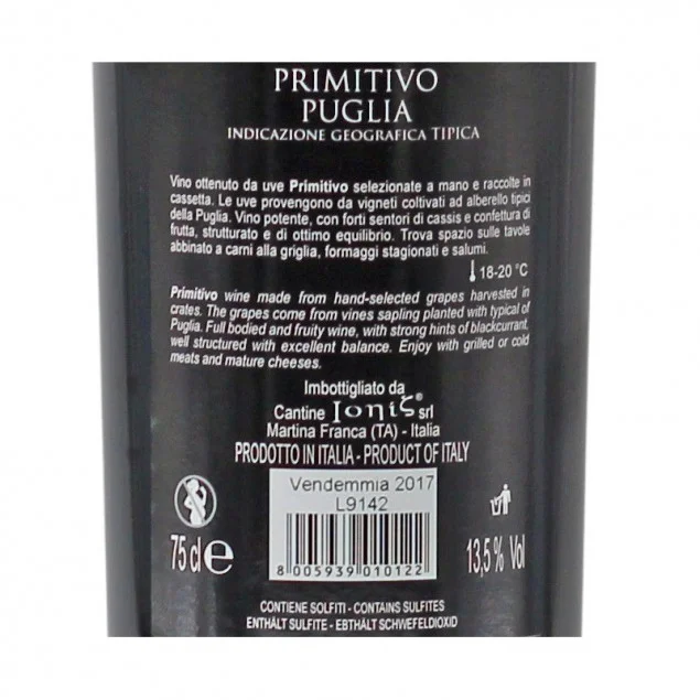 Cantina Ionis Quaranta Primitivo 0,75 L 13,5%vol