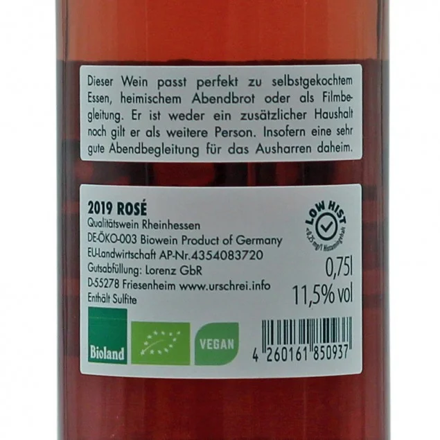 Lockdownstoff Rosewein Bio 0,75 L 11,5% vol