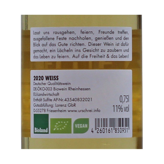 Freiheit Bio-Weißwein Lockdown 0,75 L 11 % vol