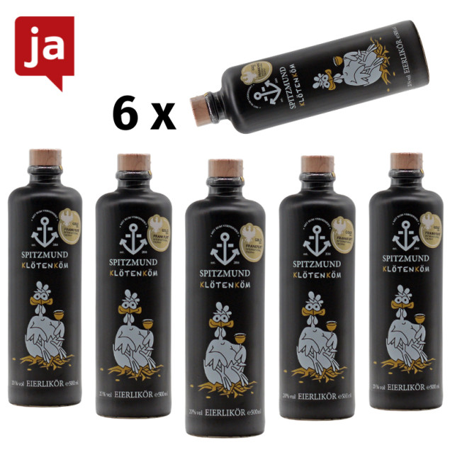 Image of 6 Flaschen Spitzmund Klötenköm Eierlikör 0,5 L 20% vol