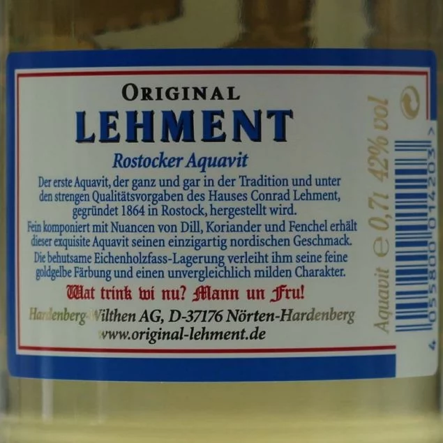 Original Lehment Rostocker Aquavit 0,7 L 42% vol