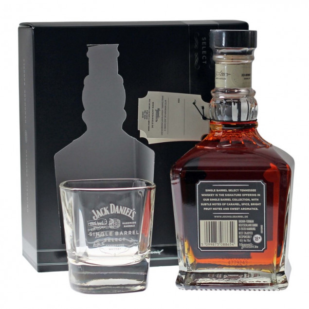 Jack Daniel`s Single Barrel Geschenkset mit 1 Glas 0,7 L 45%vol