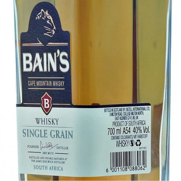 Bain's Cape Mountain Single Grain Whisky 0,7 L 40%vol