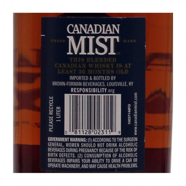 Canadian Mist Blended Whisky 1 L 40% vol