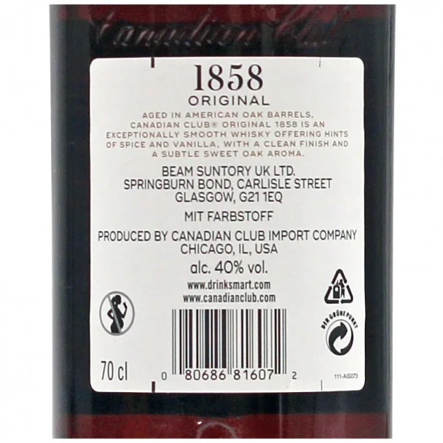 Canadian Club 0,7 L 40% vol