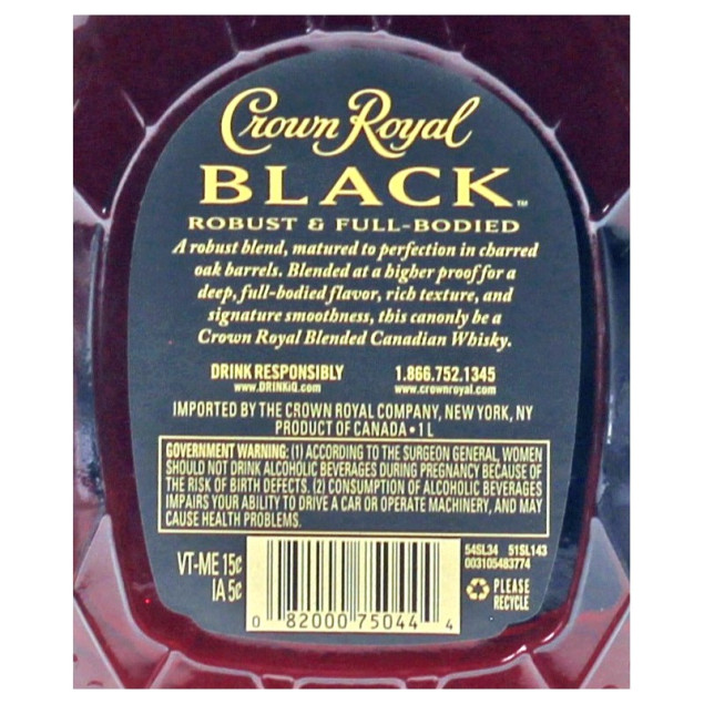 Crown Royal Black 1 L 45%vol