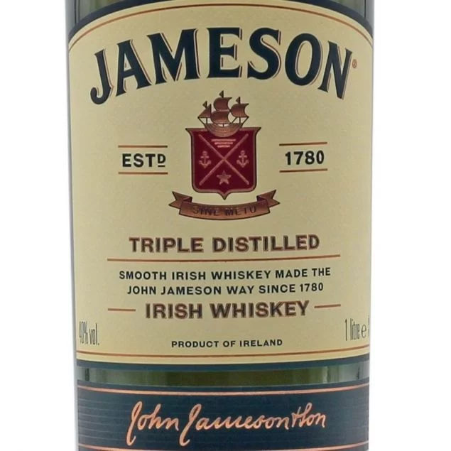 Jameson Triple Distilled Irish Whiskey 1 L 40% vol