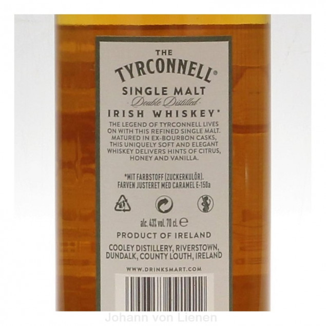 Tyrconnell Single Malt Irish Whiskey 0,7 L 40%vol