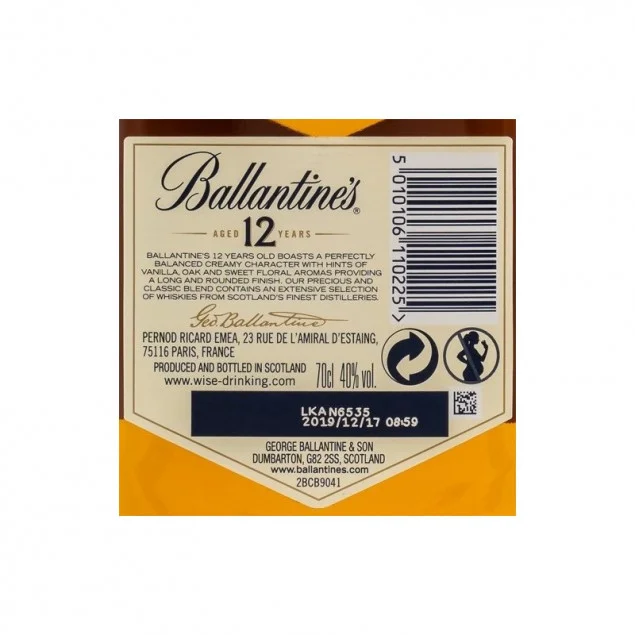 Ballantines 12 Jahre Special Reserve 0,7 L 40%vol