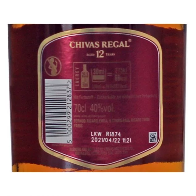 Chivas Regal 12 Years 0,7 L 40% vol