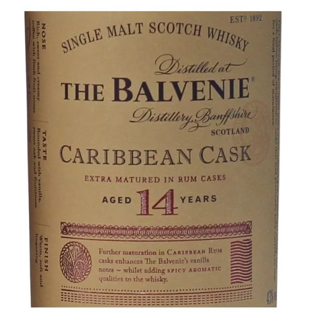 Balvenie Caribbean Cask 14 Jahre 0,7 L 43% vol