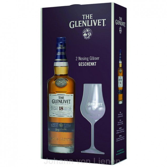 Image of The Glenlivet 18 Jahre Geschenkset mit 2 Nosinggläsern 0,7 L 40%vol