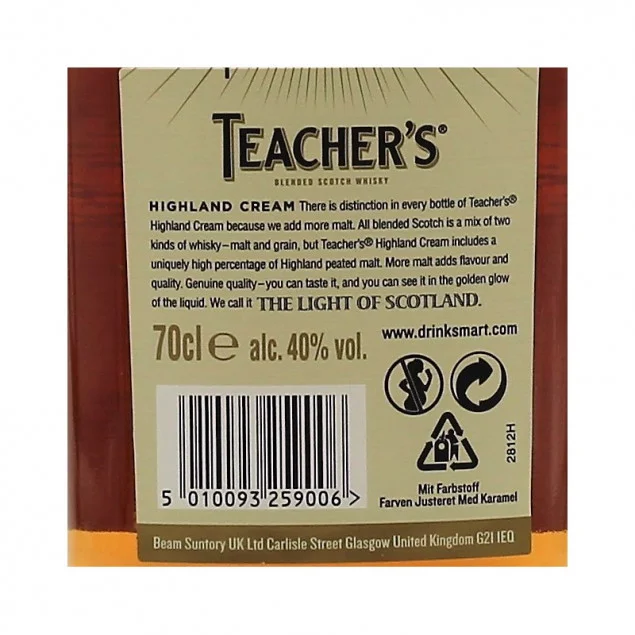 Teacher's Highland Cream Blended Scotch Whisky 0,7 L 40% vol