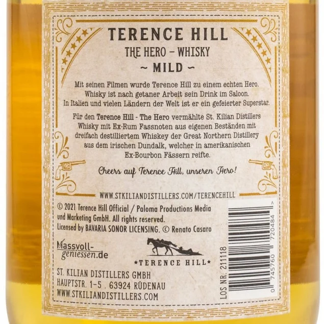 Terence Hill The Hero Whisky 0,7 L 46% vol