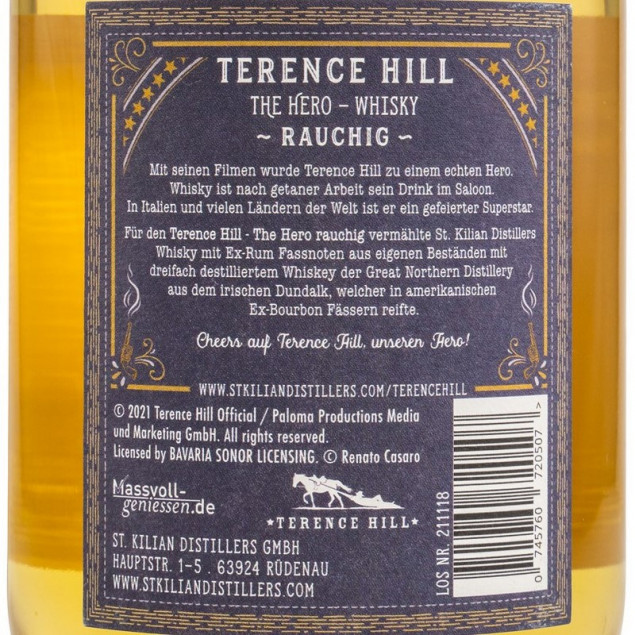 Terence Hill The Hero Whisky Rauchig 0,7 L 49% vol
