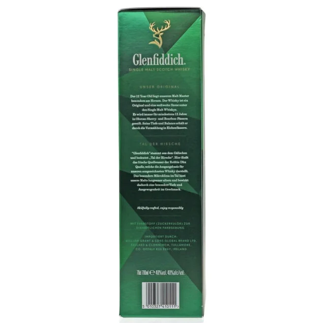 Glenfiddich 12 Jahre mit 2 Gläsern 0,7 L 40% vol