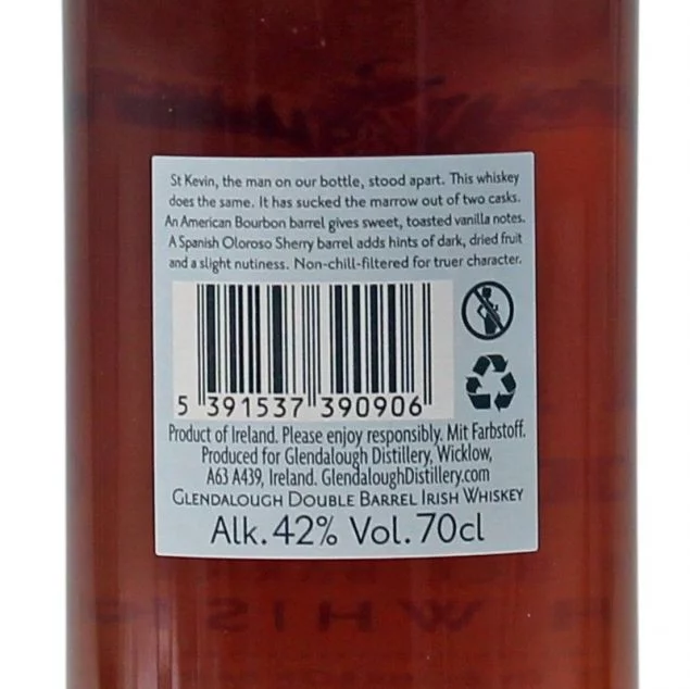Glendalough Double Barrel Irish Whiskey 0,7 L 42% vol