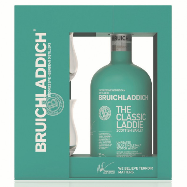 Bruichladdich Scottish Barley Geschenkset mit 2 Gläsern 0,7 L 50%vol