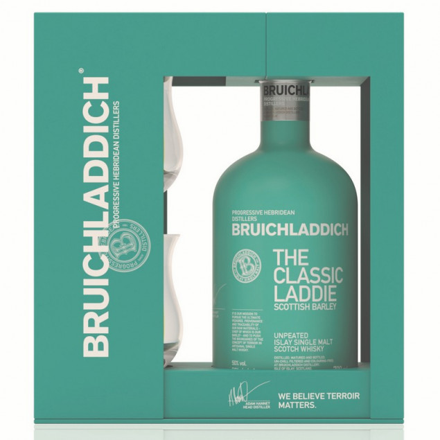 Image of Bruichladdich Scottish Barley Geschenkset mit 2 Gläsern 0,7 L 50%vol