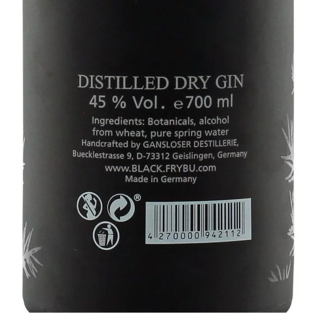 Gansloser Black Gin 0,7 L 45 %vol