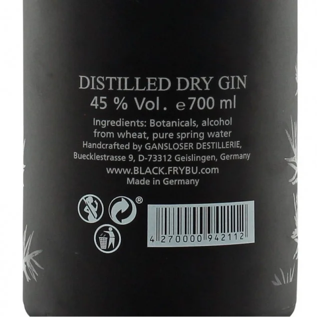 Gansloser Black Gin 0,7 L 45 %vol