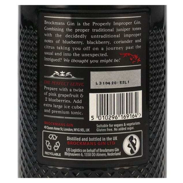 Brockmans Intensely Smooth Premium Gin 0,7 L 40 %vol
