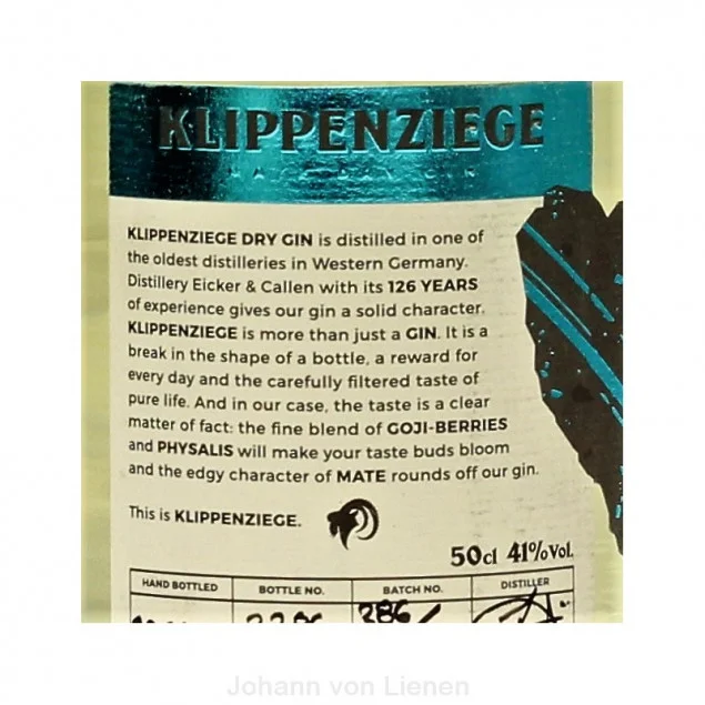 Klippenziege Mate Dry Gin 0,5 L 41% vol.