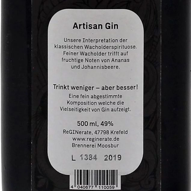Reginerate Artisan Gin 0,5 L 49%vol