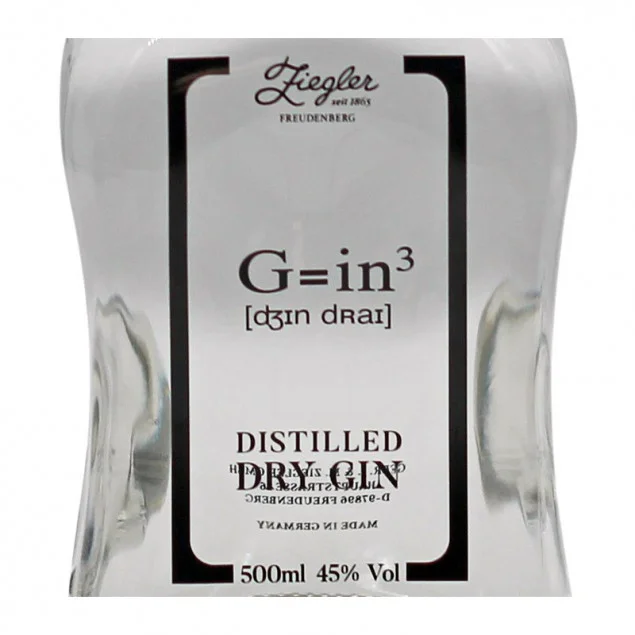 Ziegler Dry Gin G=in³ 0,5 L 45% vol