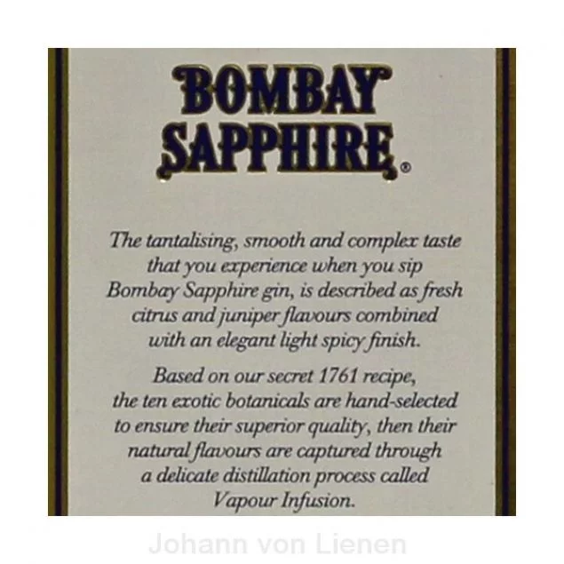 Bombay Sapphire London Dry Gin 1 L 40% vol