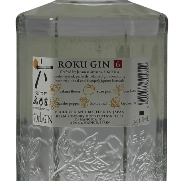 Roku Gin Japanese Craft Gin 0,7 L 43% vol