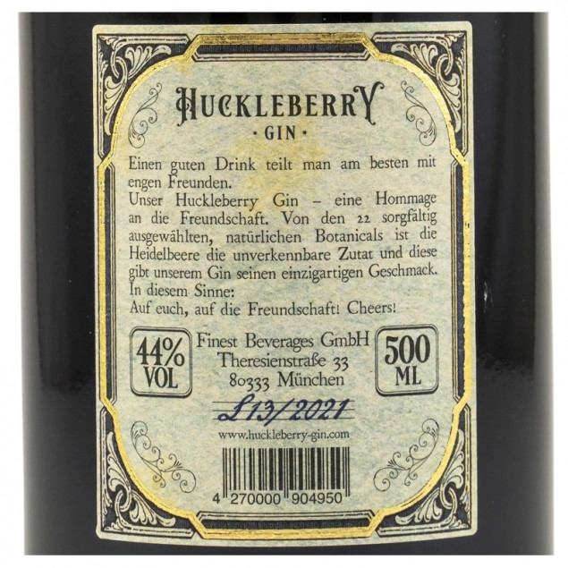 Huckleberry Gin 0,5 L 44 % vol