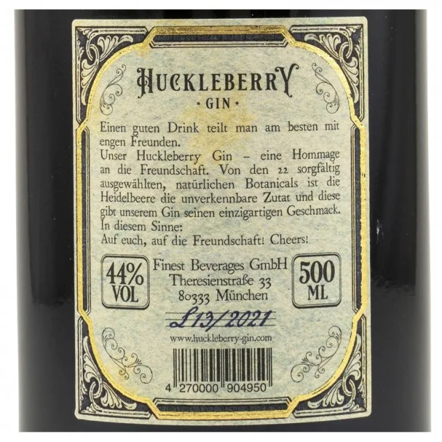 Huckleberry Gin 0,5 L 44 % vol