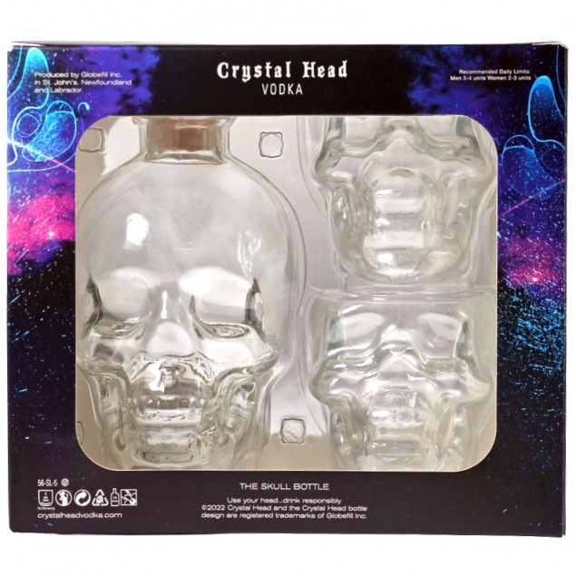 Crystal Head Vodka Geschenkbox mit 2 Gläsern 0,7 L 40 % vol