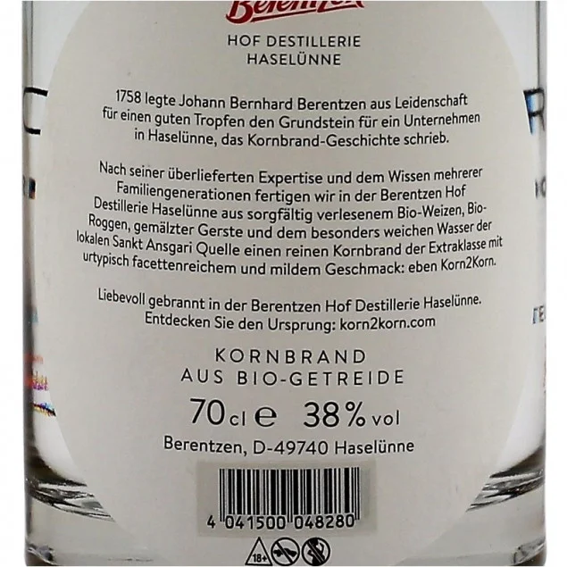 Berentzen Korn2Korn 0,7 L 38%vol