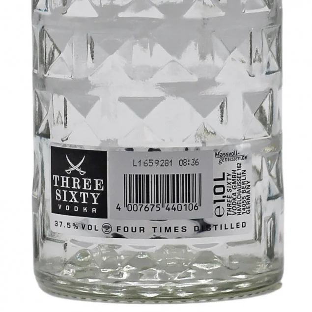 Three Sixty Vodka 1 Liter 37,5% vol