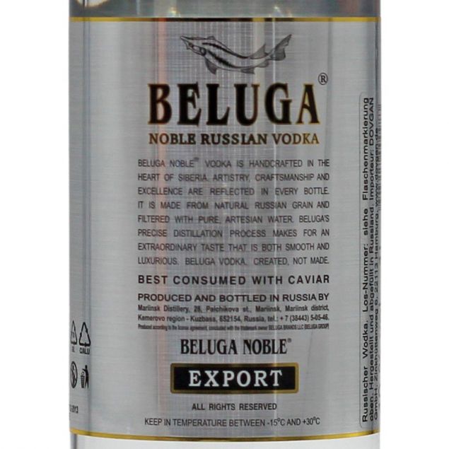 Beluga Noble Russian Vodka 1 L 40% vol