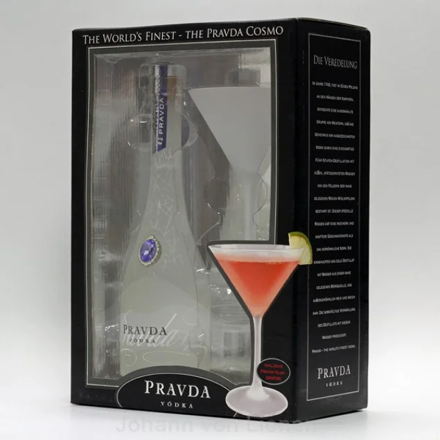 Pravda Vodka Cosmo Gift Set 0,35 L 40%vol