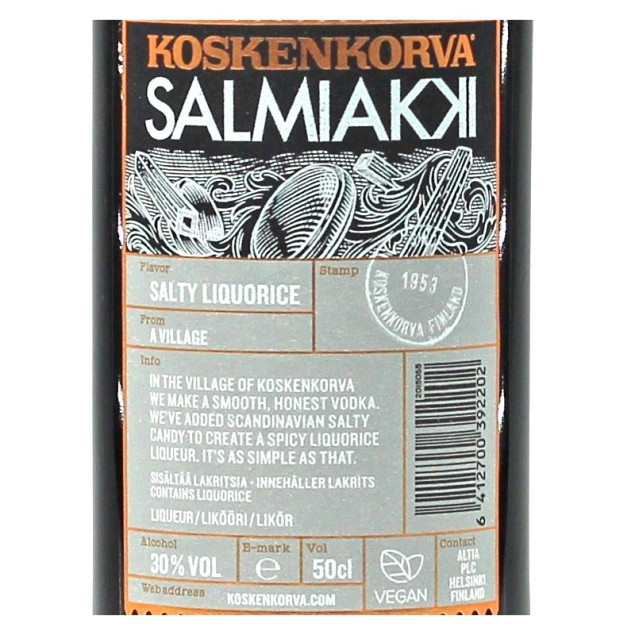 Koskenkorva Salmiakki 30 % vol – Lakritzlikör 0,5 L aus Finnland
