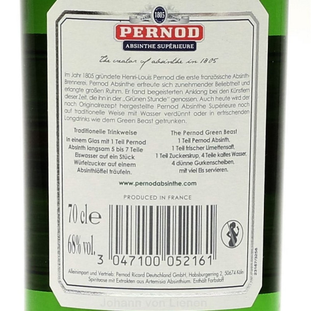 Pernod Absinthe Superieure 0,7 L 68%vol