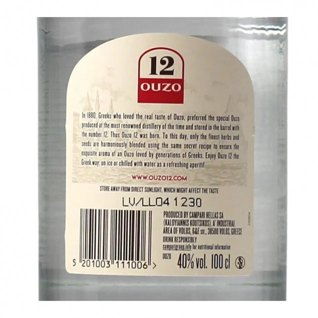 Ouzo 12 1 Liter 38 % vol