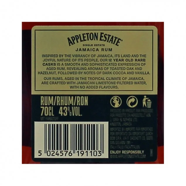 Appleton Estate 12 Years Jamaica Rum 0,7 L 43% vol